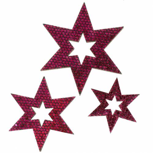 Artikel Scatter dekoration stjärna lila 3-5cm 48 st
