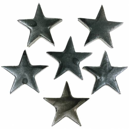 Floristik24 Deco stjärnor grå 4cm 12 st