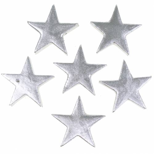 Floristik24 Dekorativa stjärnor silver 4cm 12st