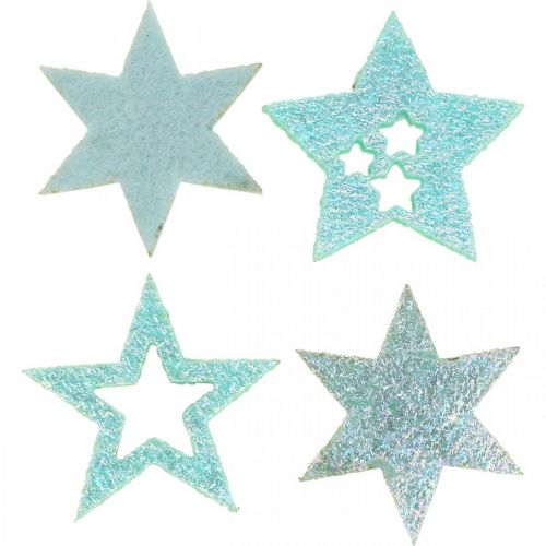 Artikel Dekorativa stjärnor för hantverk Mint självhäftande skumgummi 4cm 36st