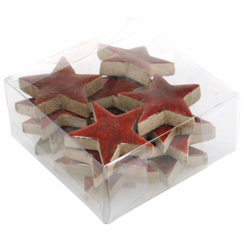 Floristik24 Strödekor stjärnmango röd målad 5×5cm 16 st