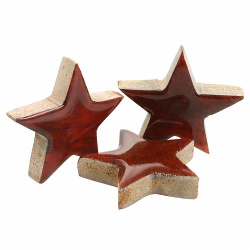 Floristik24 Strödekor stjärnmango röd målad 5×5cm 16 st