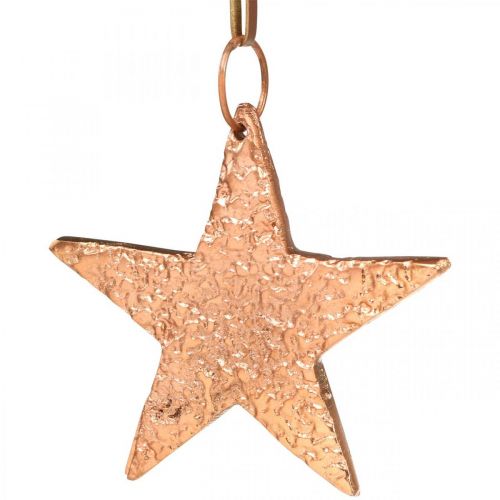 Artikel Kopparstjärna att hänga, julgransdekoration, metallhängen 8 × 9cm 2st