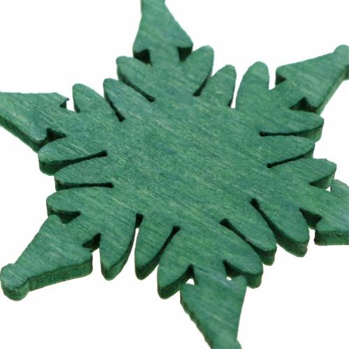 Artikel Strödekoration Julstjärna grön, vit assorterad 4cm 72 st