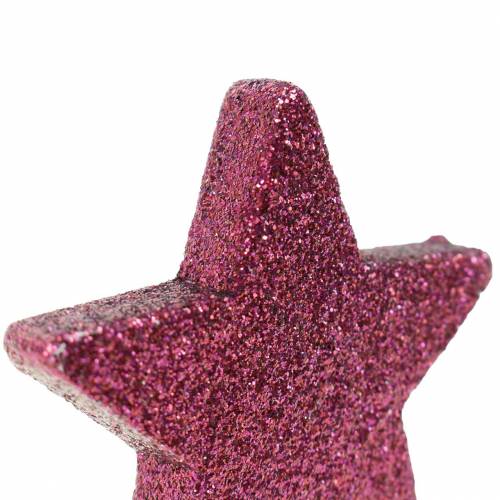 Artikel Scatter dekoration glitterstjärna 6,5cm rosa 36 st