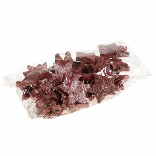 Floristik24 Stjärna med glitter strö dekoration 6,5 cm rosa 36st