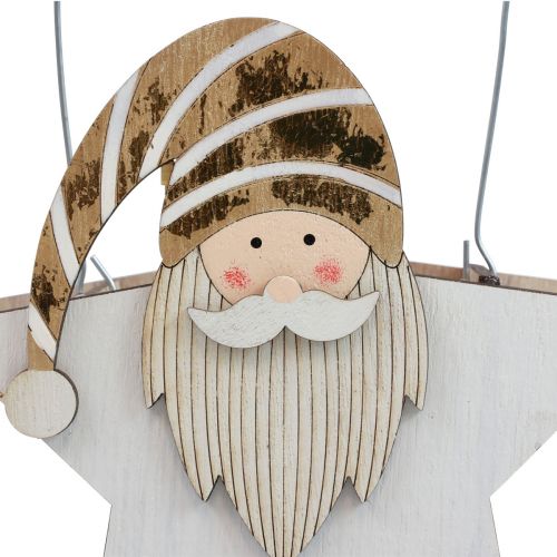 Artikel Stjärna av trä gnome guld vit bordsdekoration 15,5×6×16,5cm