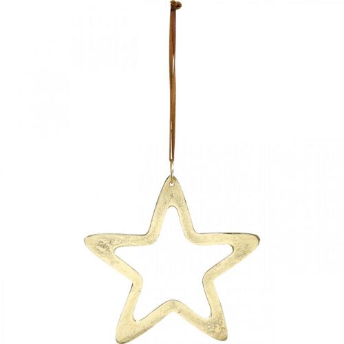 Artikel Julhänge, stjärndekoration till advent, dekorationsstjärna gyllene 14 × 14cm