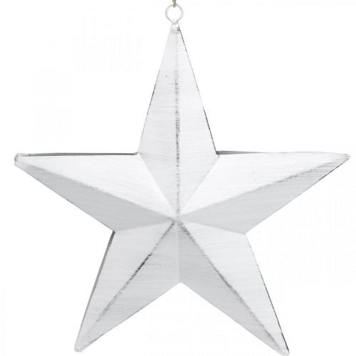Stjärna att hänga, julgransdekorationer, metalldekoration vit 19,5 × 18,5 cm | Floristik24.se