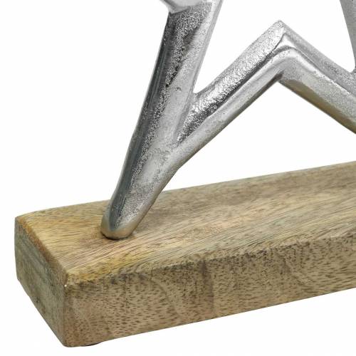 Floristik24 Stjärna för att sätta upp Mango, metall silver 21 × 16,5 cm