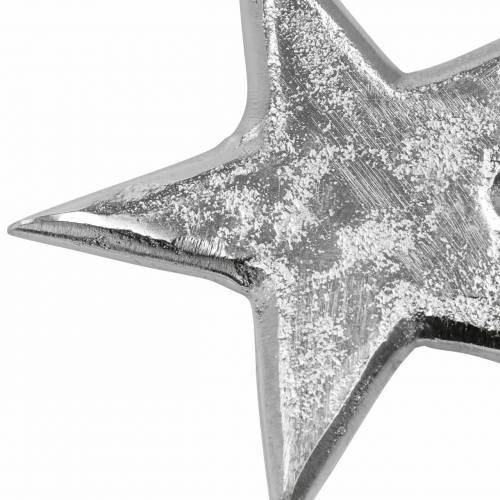 Floristik24 Stjärnor av metall silver 8,6×8,2cm/6,9×6,7cm 8 st