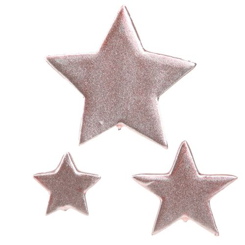 Stjärndekoration Julrosa Ø3/5/7cm – 2:a val – 44 st
