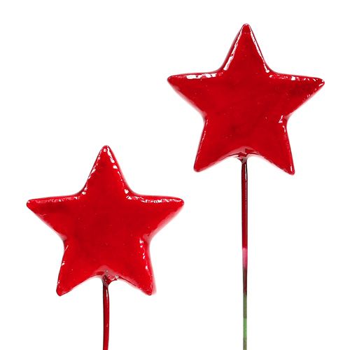 Stjärnor på tråd för att dekorera 5 cm röda 48st