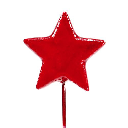 Artikel Stjärnor på tråd för att dekorera 5 cm röda 48st