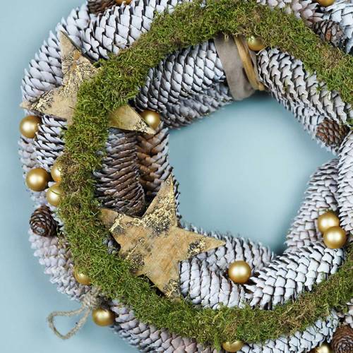 Floristik24 Trästjärnor med glitterinlägg för upphängning av naturligt mangoträ 6,4-7,1cm × 7-7,8cm 3st