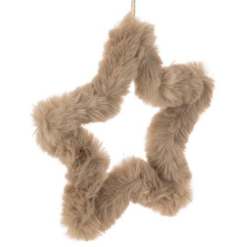 Hängande dekorativ stjärna av fuskpäls, 21 cm, 4 stycken