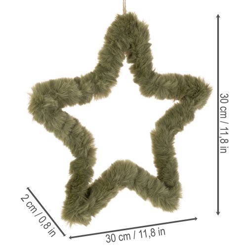 Hängande stjärna, fuskpäls, för dörrar och fönster, 30 cm, 3 stycken | Floristik24.se