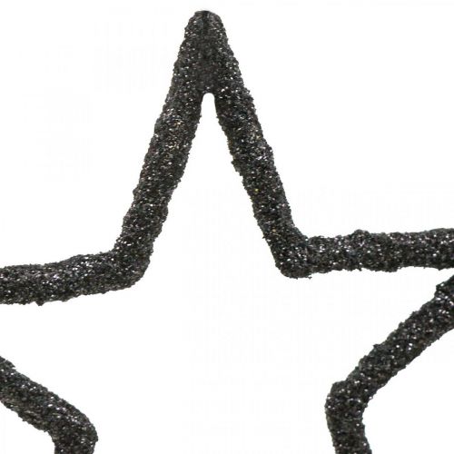 Artikel Strödekoration Julstjärnor svart glitter Ø4cm 120p