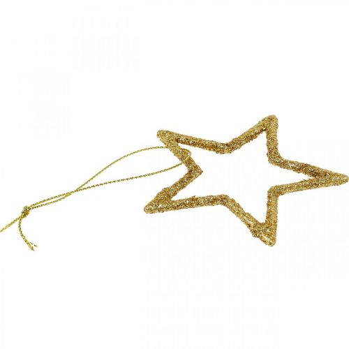 Floristik24 Juldekoration stjärnhänge gyllene glitter 7,5cm 40 st