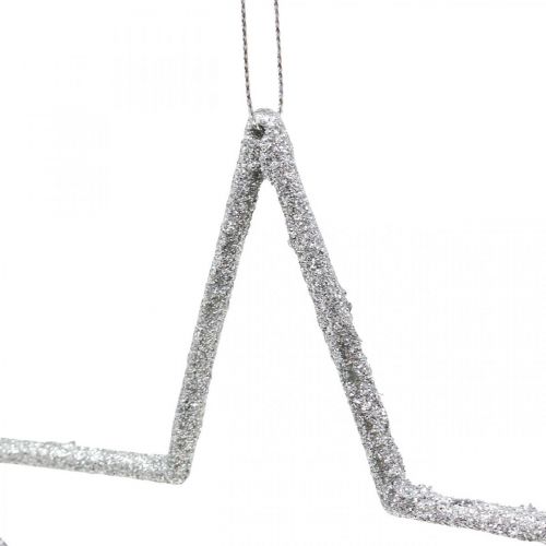 Artikel Juldekoration stjärnhäng silver glitter 17,5cm 9 st