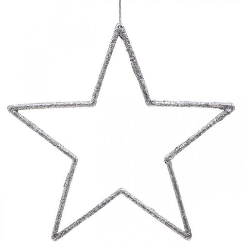 Artikel Juldekoration stjärnhäng silver glitter 17,5cm 9 st
