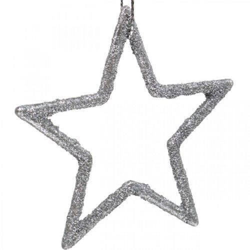 Artikel Juldekoration stjärnhänge silver glitter 7,5cm 40p