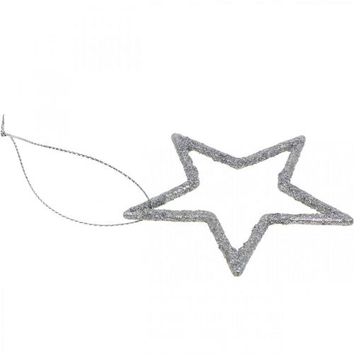 Artikel Juldekoration stjärnhänge silver glitter 7,5cm 40p
