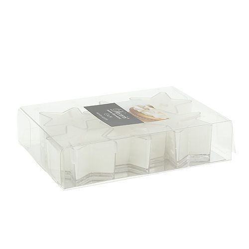 Floristik24 Stjärna telys med doftvita 4cm 6st