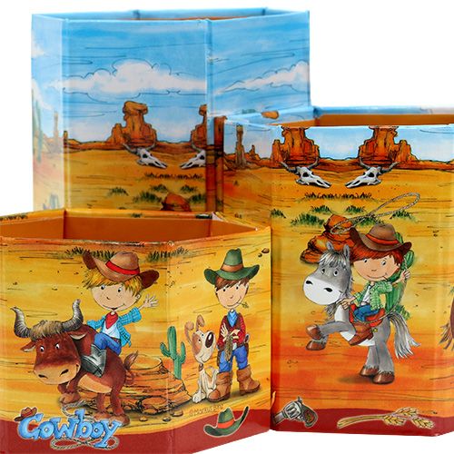 Floristik24 Pennhållarset med cowboymotiv H 6-12cm