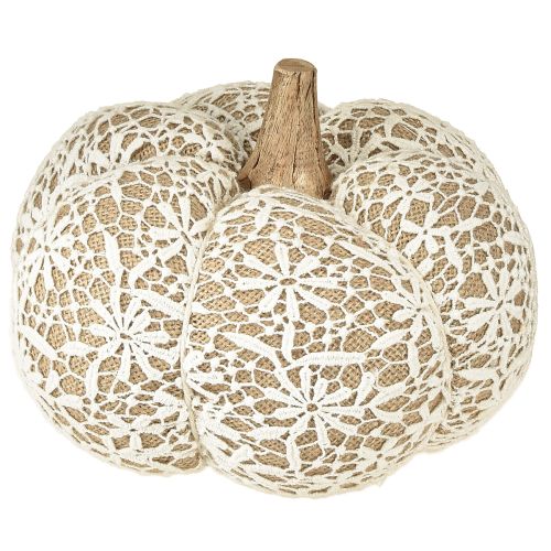 Floristik24 Tygpumpadekoration jute spets vit/beige vintagedekoration Ø18cm