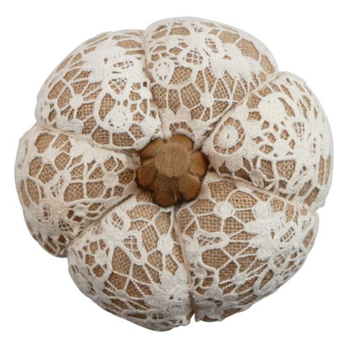Floristik24 Tyg pumpa dekoration jute spets vit/beige vintage dekoration Ø15cm