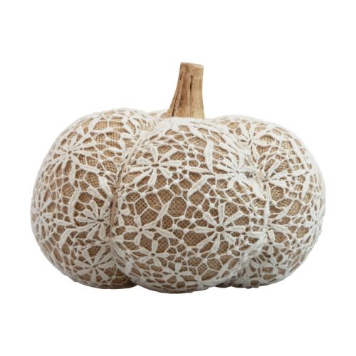 Artikel Tyg pumpa dekoration jute spets vit/beige vintage dekoration Ø18cm