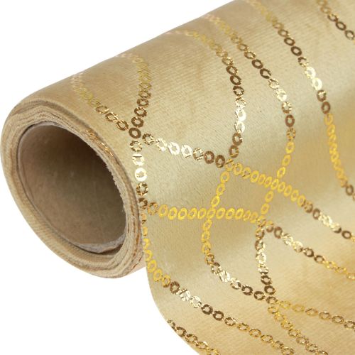 Artikel Bordslöpare beige guldkedjor bordslöpare sammet 28×270cm