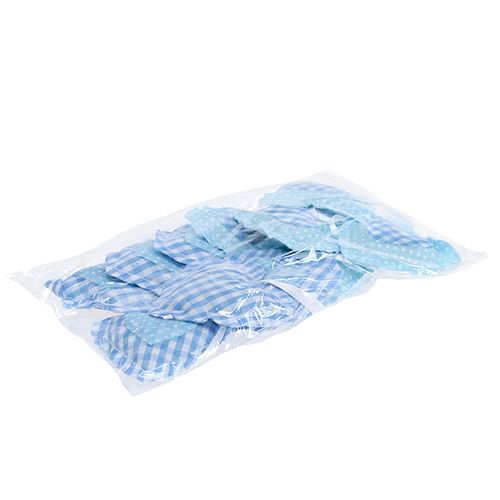 Floristik24 Tyghängare hjärtform 7cm 12st blå, vit