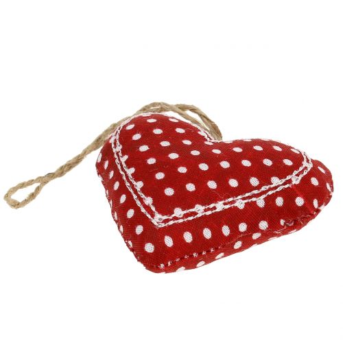 Floristik24 Tyghjärtmix för att hänga röda, vita, naturliga 6 cm 6 st