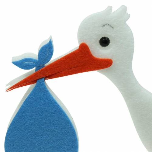 Floristik24 Dekorativ stork för att hänga blå 45,5 cm x 39 cm x 2 cm