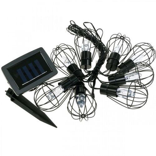 Floristik24 LED solenergiljus trädgårdsdekoration svart 350cm 8LED