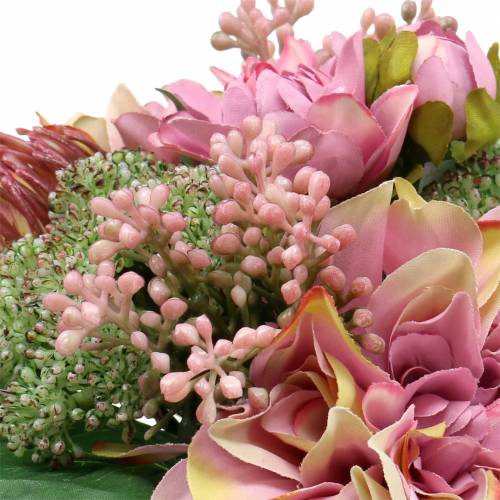 Floristik24 Bukett dahlia och protea, sidenblommor, sommardekoration L25cm