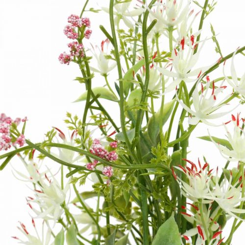Floristik24 Vårbukett konstgjord rosa, vit, grön konstgjord blombukett H43cm