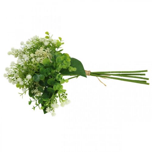 Artikel Dekorativ bukett Konstgjorda Blommor Bukett Konstgjorda Blommor Grön Vit L36cm