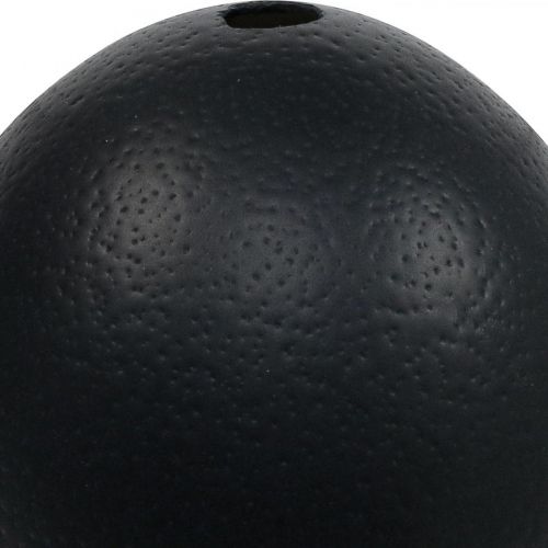 Strutsäggsdekoration utblåst påskdekoration svart Ø12cm H14cm | Floristik24.se