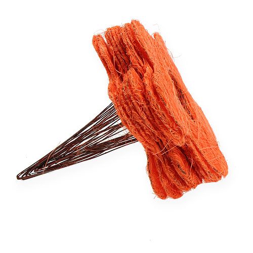 Floristik24 Sisal blomma manschett orange Ø20cm 10st