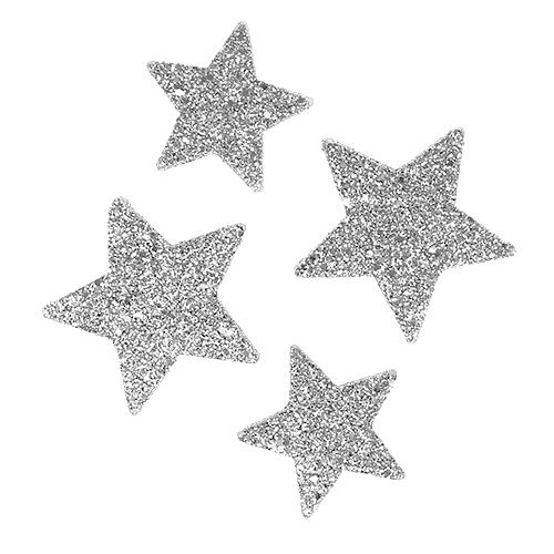 Stjärnor för att sprida silver assorterad. 4-5cm 40st