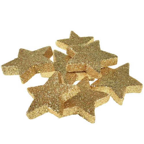 Artikel Scatter stars ljus guld glimmer 4-5cm 40st