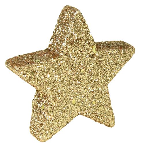 Artikel Scatter stars ljus guld glimmer 4-5cm 40st