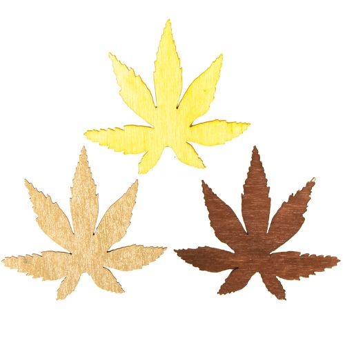 Artikel Scatter dekorationsblad gul, brun, platina assorterad 4cm 72 st