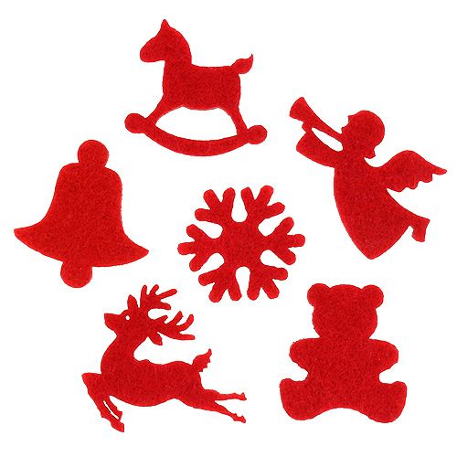 Floristik24 Scatter dekoration filtfigurer röd 3cm 72 st