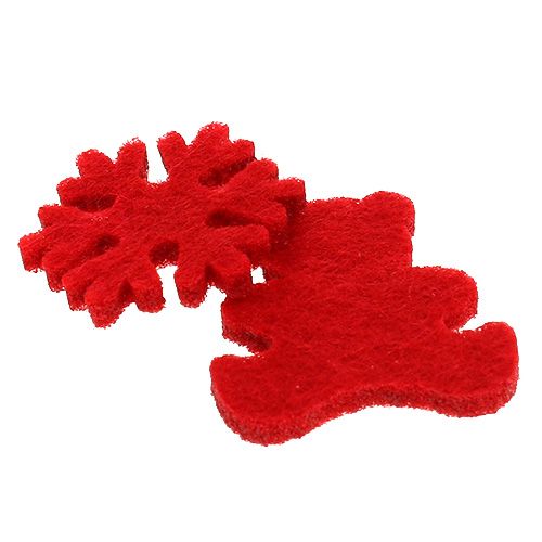 Floristik24 Scatter dekoration filtfigurer röd 3cm 72 st