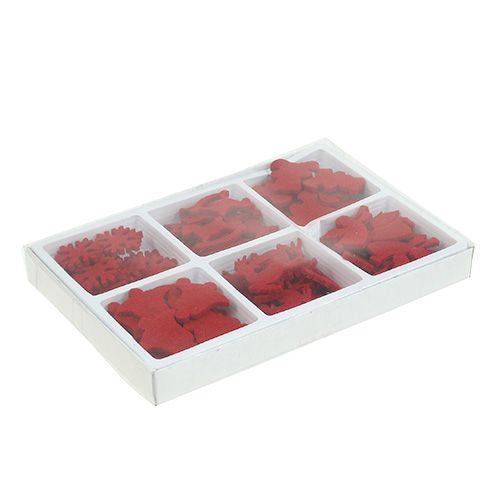 Floristik24 Scatter dekoration filtfigurer röd 3cm 72 st