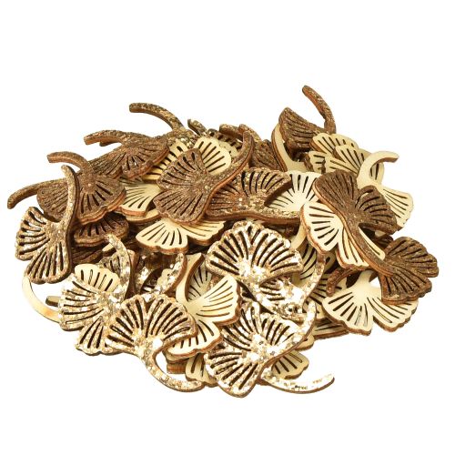 Artikel Scatter dekoration guld gingko dekoration gingko blad glitter 3×4cm 72 st